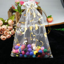 13x18cm (5,1 "x 7") 100 Uds bolsa de organza blanca diseño de corazón bolsas de dulces de boda bolsas y bolsas de embalaje de joyería bolsa de regalo con cordón 2024 - compra barato