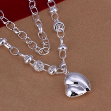 Wholesale silver plated Necklaces & Pendants,925 Jewelry silver,Peach Heart Pendant Necklace SMTN055 2024 - buy cheap