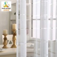 1PCS/Lot  Window Curtain Sheer Screening Stripped Transparent Living Room Fabric Tulle Voile 2024 - buy cheap