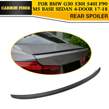 For 5 Series Carbon Fiber Rear Trunk Spoiler Trim Custom Boot Wing for BMW G30 F90 M5 Sedan 4 Door 2017 2018 530i 540i 2024 - buy cheap