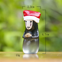 1 Pcs kawaii Resin Miyazaki Totoro Decor In Christmas Hat No Face Man Mini Action Figures Kids Toys Gift Collection Model Toy 2024 - buy cheap