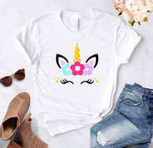 flower unicorn head print Women tshirt Cotton Casual Funny t shirt For Lady Girl Top Tee Hipster Drop Ship NA-206 2024 - buy cheap