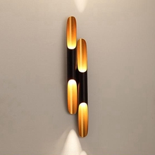 Luz Da Parede moderna LEVOU Réplica Delightfull Coltran Arandela Lâmpada de parede KTV tubo De Alumínio Asa de ouro preto em casa para o café lâmpada 2024 - compre barato