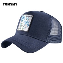 Djmsmy boné de verão estilo caminhoneiro, chapéu de beisebol bordado para homens e mulheres, gorro com borboleta e flor, dhhd 2024 - compre barato