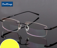 RuoWangs Men rimless Eyeglasses spectacle frames optical New Prescription eye glasses myopia frame prescription glasses type men 2024 - buy cheap