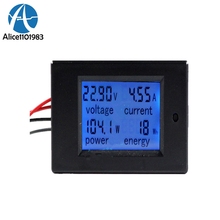 DC 6,5 ~ 100V 0 ~ 20A 4 en 1 voltímetro amperímetro Digital voltaje corriente energía Monitor LCD pantalla azul retroiluminación para interior 2024 - compra barato