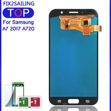 ЖК-телефон для Samsung Galaxy A7 2017 A720 A720F A720M OLED ЖК-дисплей кодирующий преобразователь сенсорного экрана в сборе Замена ЖК-дисплея 2024 - купить недорого