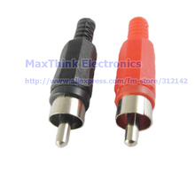 RCA Plugue Macho Solda Tipo Audio Video Phono Cabo Conector Vermelho + Preto, soldagem, plástico, DIY, 50 pcs, frete grátis 2024 - compre barato