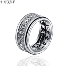 Vintage 100% 925 Silver Spiniing Ring Tibetan Six Words Ring Buddhis OM Mani Padme Hum Ring GOOD LUCK Turning Ring 2024 - buy cheap