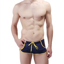 Cuecas de banho masculinas de náilon, cuecas de banho de cintura baixa para homens sexy de secagem rápida, biquíni sólido para esporte e surf, roupa de banho 2024 - compre barato