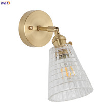 IWHD Copper Glass LED Wall Lamp Beside Living Room Bathroom Bedroom Japanese Nordic Modern LED Wall Lights Fixtures Edison 4W 2024 - buy cheap