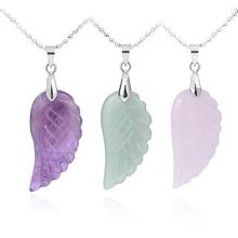 Hot Women Fashion Angel Wing Shape Stone Pendant Necklace Jewelry Birthday Gift 2024 - buy cheap