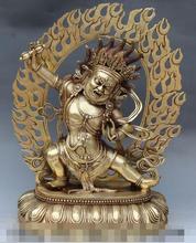 Free shipping S01943  22" Tibet Buddhism Bronze Vajrapani (Chana Dorje) Mahakala buddha Backlit Statue 2024 - buy cheap