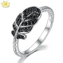 Женское кольцо с перьями Hutang, серебряное кольцо с натуральным камнем, из серебра 925 пробы, подарочное ювелирное изделие 2024 - купить недорого