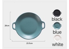 7 дюймов керамическая посуда скандинавские бытовые западные блюда для бифштекса тарелка Черная столовая посуда тарелка для завтрака круглая тарелка 2024 - купить недорого