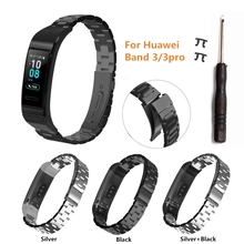 Para Huawei Band 3/3 Pro pulsera de correa de acero inoxidable de Metal para Huawei Band 3 accesorios de correa de pulsera inteligente de repuesto 2024 - compra barato