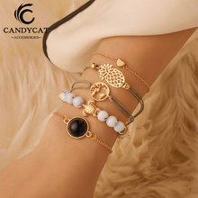 Bohemian Turtle Heart Crystal Bead Chain Bracelets Set Gold Color Charm Bracelets For Women Friendship Bracelets Jewelry 2024 - buy cheap