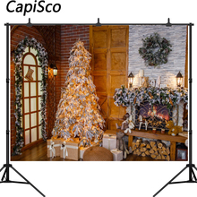 Capisco árvore de natal lareira interior cena do bebê fotografia fundos personalizados backdrops fotográficos para estúdio de fotos 2024 - compre barato