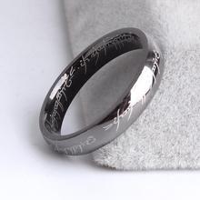4 мм черная печать буквы 316L нержавеющая сталь палец кольца для мужчин и женщин оптовая продажа 2024 - купить недорого