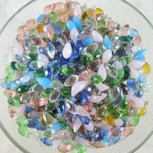 6*11mm Mixed Color Drop Pendant Charm Crystal Faceted Glass Beads 50pcs/lot 2023 - buy cheap