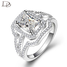 DODO-anillos de circonita AAA de tres capas para mujer, joyería de boda de piedra principal cuadrada de 8x6 Mm, moda exagerada Dm079 2024 - compra barato