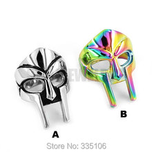 Silver Multi Warrior Spartacus Mask Ring Stainless Steel Jewelry Fashion Punk Motor Biker Men Ring Wholesale SWR0562A 2024 - buy cheap