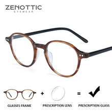 ZENOTTIC-marcos de gafas graduadas redondas de acetato Retro para mujer, lentes graduadas antirayos azules, lentes ópticas para Miopía 2024 - compra barato