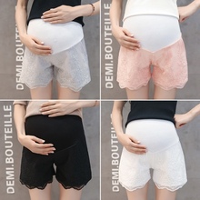 Calça legging feminina de maternidade, nova moda de verão com renda fina e levantamento estomacal, calças de três pontos, 2019 2024 - compre barato