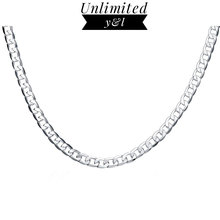 6MM Sideways Chains Necklaces Silver Link Chain Fashion Jewelry for Men and Women Necklace Accessories Gifts 2024 - buy cheap