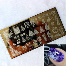 Nail Art Image Christmas Xmas Holiday Stamp Stamping Plate Manicure Template 2024 - buy cheap