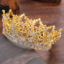 Luxury Crystal Gold  Big Crown Bridal Wedding Jewelry Rhinestone Tiaras Crowns Pageant Dress Hair Accessories Headpieces 2024 - buy cheap