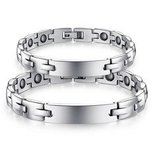 Lovers' Magnetic Bracelets Casual Stainless Steel Cubic Zirconia Bracelet For Women Men Best Jewelry 2024 - buy cheap