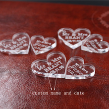 100 pcs Customized crystal Heart Personalized MR MRS Love Heart Wedding souvenirs Table Decoration Centerpieces Favors and Gifts 2024 - buy cheap