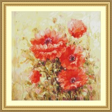 -56-55  Red Poppy Counted Cross Stitch Cartoon Cross Stitch  14CT Cross-Stitch Kit Handmade Embroidery Needlework 2024 - buy cheap