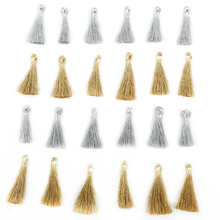 25mm 10pcs Metallic Small Mini Tassel Pendant Garment Decorative Tassel for DIY Jewelry Making Earring Findings Silver/Gold 2024 - buy cheap