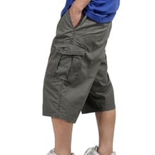 Bermuda masculina folgada, bermuda masculina plus size 5xl 6xl casual com bolso capris, calções de moletom de algodão 2024 - compre barato