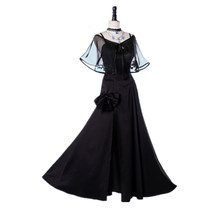 Frete grátis régua cosplay do desenho game of arco cos feminino fantasia anime avenger lolita preto vestido de noite 2024 - compre barato