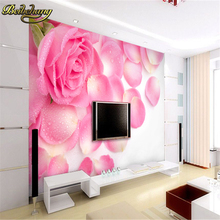 beibehang Rose leaf TV background wallpaper for living room sofa backdrop mural wall paper Home Decoration papier peint mural 3d 2024 - buy cheap
