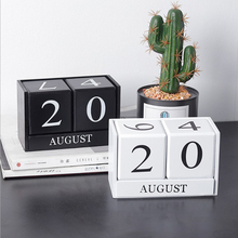 Wooden Perpetual Block Calendar Tabletop Calendar Home Office Decorative Accessories Christmas Gift DIY Supplies 2024 - buy cheap