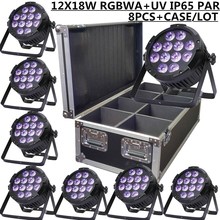 Luz Par LED RGBWA + UV resistente al agua + estuche de vuelo IP65 PAR DMX bañador LED de escenario profesional, equipo de DJ, 8 Uds./12x18W 2024 - compra barato