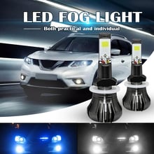 Lâmpada led de neblina dupla para carro, 160w, 880, 881 k, branca + 6000k, azul gelo, cores azul, kit de lâmpada cob 2024 - compre barato