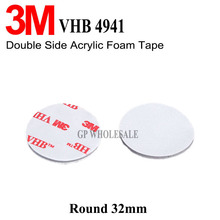 wholesales 50pcs 3M VHB 4941 Double Adhesive Round Circle Shape Sticker Gasket for Auto Car ETC Recorder Phone Holder Dia 32mm 2024 - buy cheap