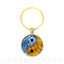 Yin Yang Glass Keychains Men Women Jewellery Keyholder Natural Rustic Boho Style Symbolizing Harmony 2024 - buy cheap