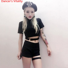 New Nightclub Bar DJ Female Singer DS Performance Costume Jazz Dancewear Stage Wear Pole Dance Hip-pop  Outfit Top Shorts Suit 2024 - buy cheap
