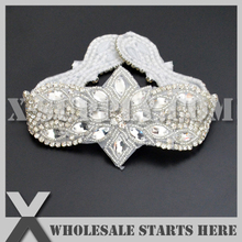 (20pcs/lot) Bridal Crystal Pearl Rhinestone Applique Iron On Beaded Patch for Wedding Dress,X1-RAT2399 2024 - buy cheap
