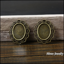 New  vintage 50pcs antique bronze oval  Cameo/Cabochon  frame  pendant  charm  diy jewelry Findings  29*24*2mm  (fit 18*13mm) 2024 - buy cheap