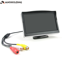 ANSHILONG 5 "TFT LCD HD автомобильный монитор с разрешением 800x480, 2-канальный видеовход для DVD-плеера, камеры заднего вида 2024 - купить недорого