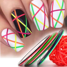 8pcs/lot 1mm Colorful Nail Striping Tape Line Women Nail Art Stickers Decals DIY Manicure Tools Nail Tips Decorations WY631 2024 - buy cheap