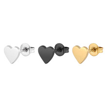 1 Pair Heart Earring Fashion Jewelry Stainless Steel Heart Stud Earrings Brincos For Women/Girl 2024 - buy cheap