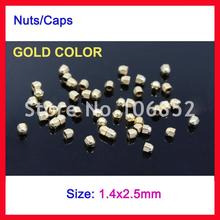 10000pcs Gold Color Size 1.4x2.5mm Metal Eyeglasses Glasses Screw Nuts Cap Optical Accessories Free Shipping 2024 - buy cheap